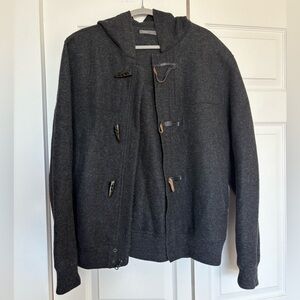 Vince Men's dark gray coat with the hood size L